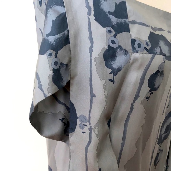 Huis Clos Runway Dress Midi Wrap Draped Baggy Loose 100% Silk Graphic Print NWOT - Picture 4 of 4